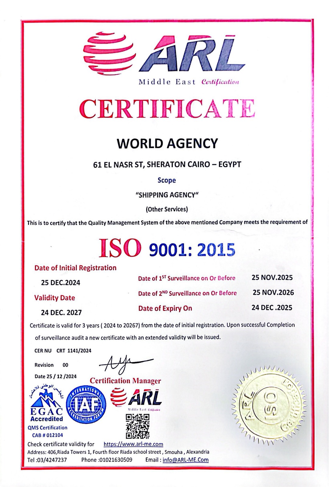 Official Accreditation Certificate
